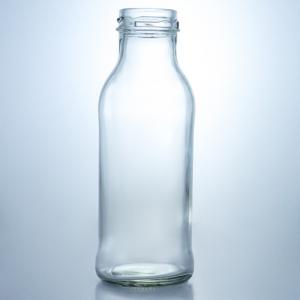 China Body Material Glass Glass Juice Coffee Bottle With Screw Lid Clear Milk Bottle 250Ml 500Ml on sale