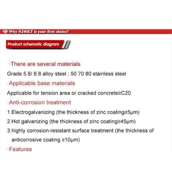 316 Stainless Steel Wedge Anchor For Concrete Fastening By NJMKT