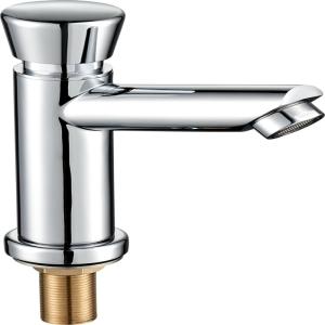 Chrome Brass Push Handle CE OEM Time Delay Faucet