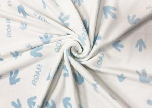 China 92 Percent Polyester 8 Percent Spandex Super Soft For Baby Blue Footprints 260GSM on sale