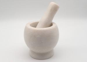 Quality Round Stone Mortar And Pestle Natural Solid Granite Herb Grinding for sale