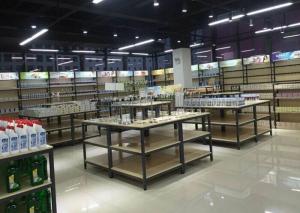 Quality Disassembly Shop Wooden Retail Display Shelves With Melamine / Wood Steel Promotion Desk for sale
