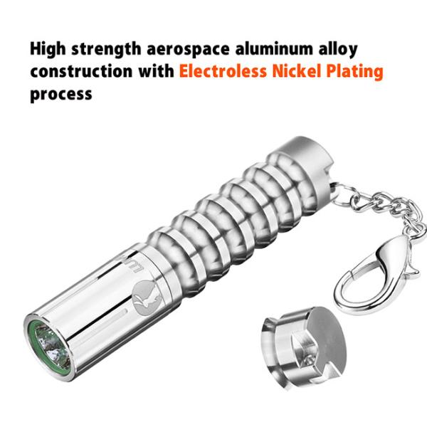 Silver Lumintop AAA Flashlight Mini Lumintop Worm SS Flashlight 28g Weight