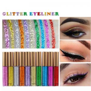 China MSDS 10PCS / Set Glitter Eye Liner For Women Easy To Wear Pigmented Red White Gold Liquid Eyeliner Glitter Makeup on sale