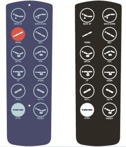 Custom Matrix Gloss Membrane Control Panel For TV Controller , 3M468 Adhesive