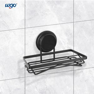 China Suction Mounted Stainless Steel Shower Caddies , WGO Black Soap Dish Holder on sale