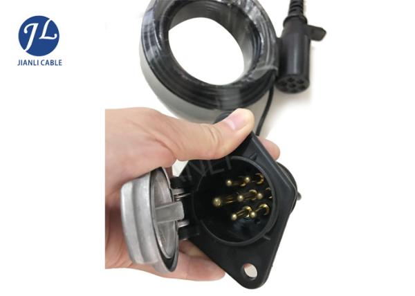 Buy 7 Way Spring Coiled Electrical Wire Curly Extension Cord For Truck Camera System at wholesale prices