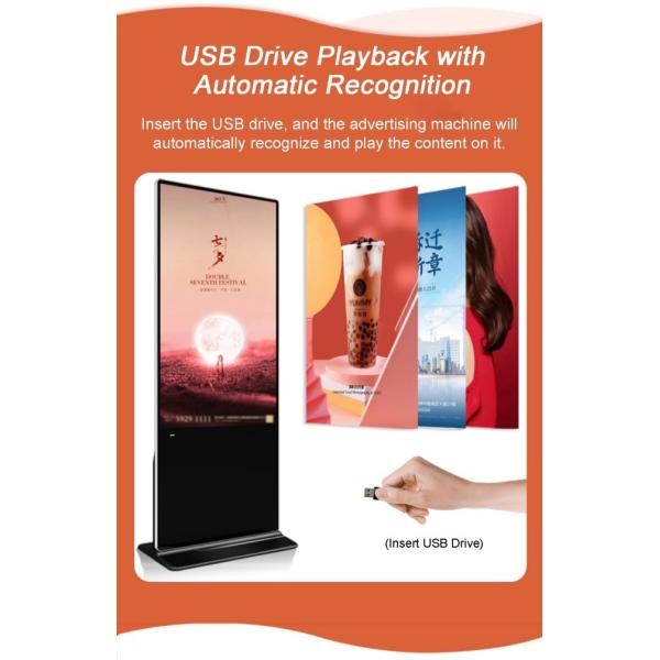 8 Array Mic 75 Inch Vertical Interactive Totem LCD Advertising Display With Android Operating System