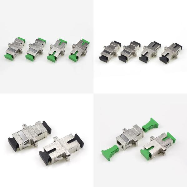 Metal SC Simplex Adapter , Fibre Optic Coupler With Dust Caps