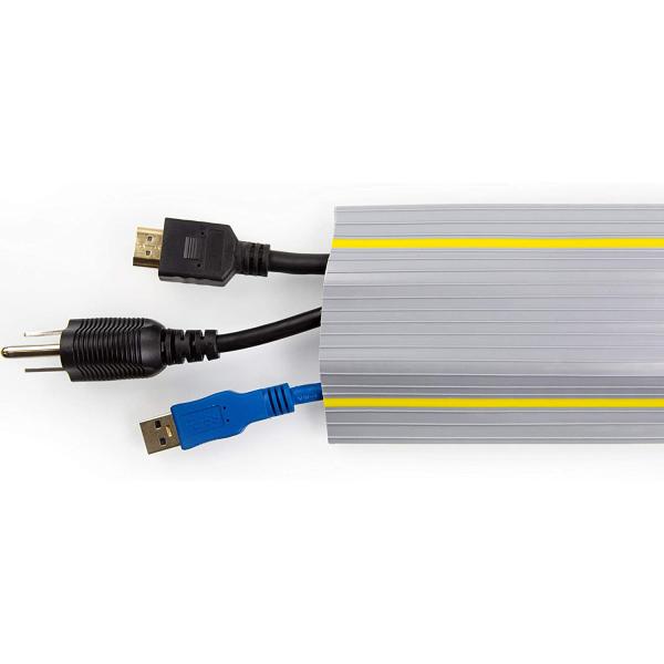 3 Cord Channels Rubber Floor Cable Cover Protector for Processing and Durability