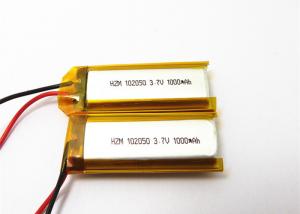 Quality 1000mah 3.7 V Rechargeable Lithium Polymer Battery For Electric Car 102050 for sale