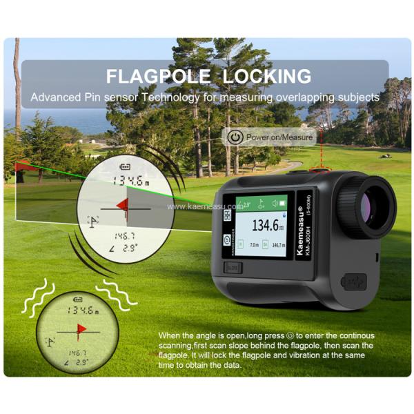 kaemeasu Rechargeable Laser Rangefinder Voice Golf Range Finder LCD Display Telescope With Side Screen J1200