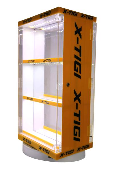 Buy 3 Layers PDQ Shelf Display 360 Degree Rotatable With Lights And Mirror at wholesale prices