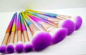 Quality Plastic Brush Sets Colorful Mermaid Brush With Makeup Brush Holder for sale