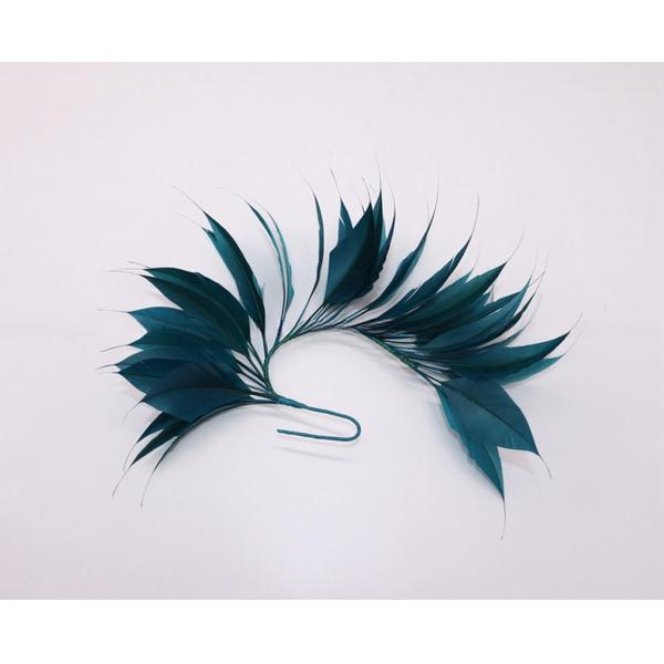 Dyed Pattern Goose Feather Flower Mount with Wire Accessory Durable Construction