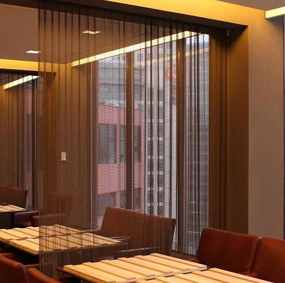 Red Copper Decorative Metal Hanging Curtains