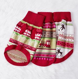 China Christmas Pet Doggie Sweater Knitted Clothes Snowflakes Reindeer Pattern on sale
