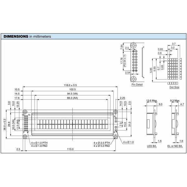 24*2 Character LCD Module STN Gray Yellow Blue Green Wide Temperature Industrial Display