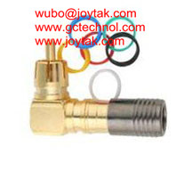 RCA Connector Compression Type gold plated RCA male right angle for RG6 Coax Cable HDTV connector