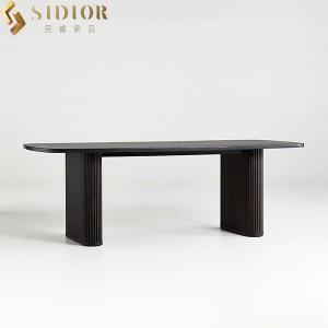 Quality Northern Rectangular Birch Plywood Dining Table Black 220cm Length for sale