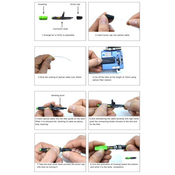 0.9mm Bare Fiber Optic Fast Connector Quick Assembly for FTTH GPON EPON