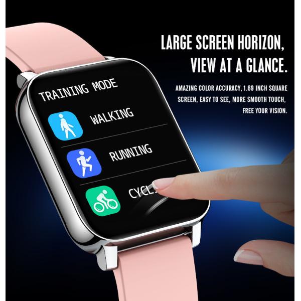 Nordic 52832 1.69in Smart Sport Watch IOT Music Control Health Monitor