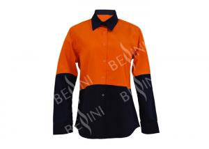 Quality Spring / Summer Womens Workwear Shirts , Ladies Cotton Work Shirts Long Sleeve for sale