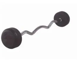 Quality Rubber Coated Cast Iron Curl Rubber Fixed Barbell Sets 20kg for sale