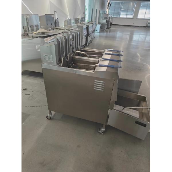 Two Pots Four Baskets 304SUS Gas Chips Commercial Open Deep LCD Panel Oil Fryer