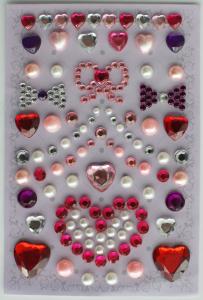China Brightness Rhinestone Heart Shaped Stickers , Personalised Love Heart Stickers on sale