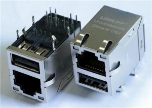 China 10/100M Base POE Female RJ45 PCB Connector with Single USB Power Jack on sale