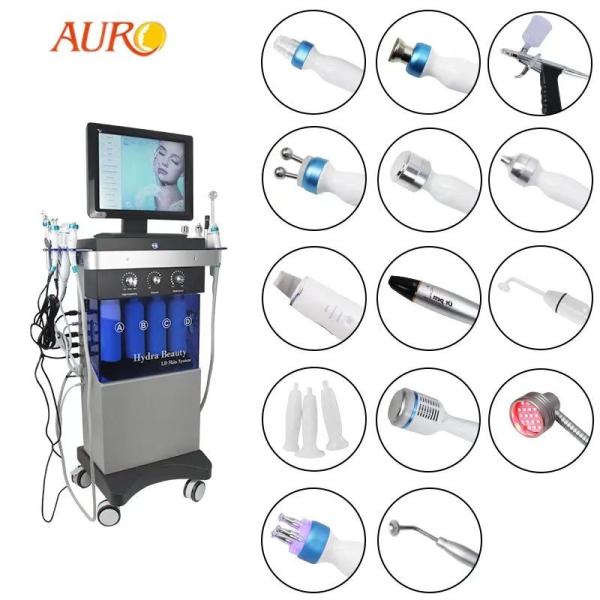 Buy 14 In 1 H2O2 Bubble Machine Hydro Dermabrasion Ultrasonic RF Microcurrent LED Therapy Machine at wholesale prices