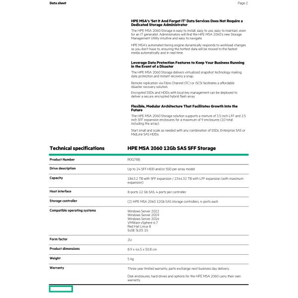2U Rack Server with 24x 2.5" SFF Bays and 12GB SAS Storage