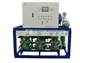 Quality R404a refrigeration compressor unit for -18℃ lamb cold storage with PLC auto control system for sale