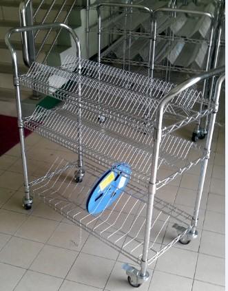 Buy Handling Cart System 3 Layer SMT Reel Shelving Storage Racks For Electronic Components at wholesale prices
