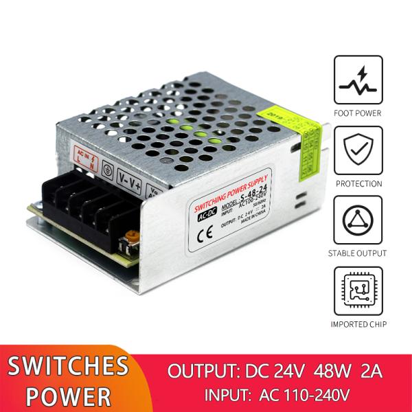 Aluminum Case Switch Power Supply 110V 220V AC To DC 24V 2A 48W