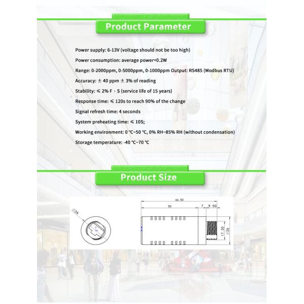 UBGA-CO2-1Y 6-13VDC Output For Stable And Precise CO2 Concentration Sensor