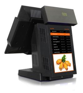 15 inch POS machine with Linux and Winsystems 5 wire resistive touch screen 2G DDR3 32G SSD