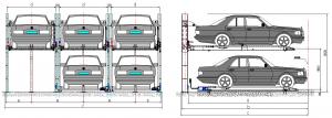 380V Automated Car Parking Garage , Garage Car Lift System Stainless Steel