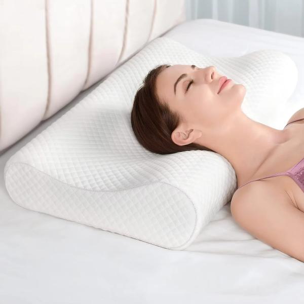 Buy Custom LOGO Ergonomic Sleeping Cervical Orthopedic Memory Foam Bed Pillows For Sleeping Comfortable at wholesale prices