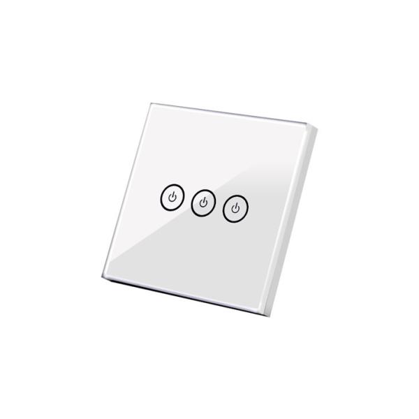Buy 3gang EU Smart Glass Wall WIFI Remote Control Switch IOS / Android Application at wholesale prices