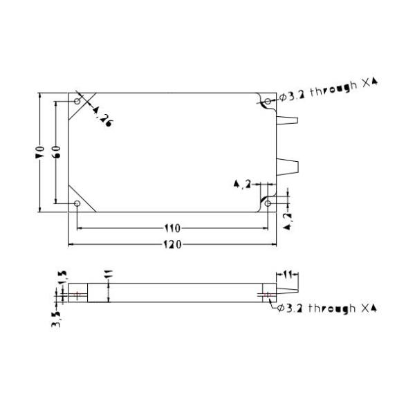 40CH AAWG DWDM Module MUX DEMUX Single Fiber 0.7m Length