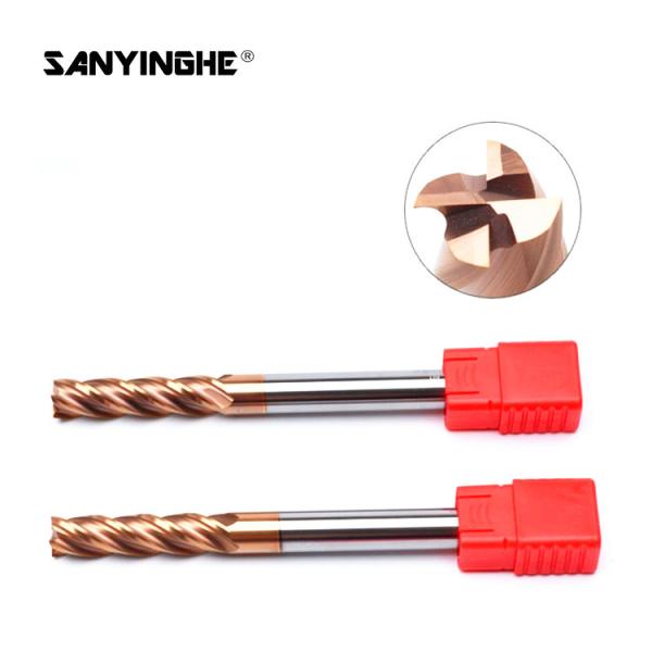 HRC55 HRC60 4 Flutes Carbide Square End Mill Cutters For Cast Iron