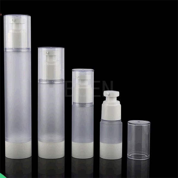 Black PP Airless Bottle Round Empty Lotion Bottle Eco Friendly