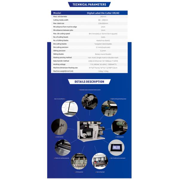 VR240 High Speed Label Cutting Machine with Cold Lamination and Auto Digital Roll Die Cut