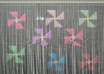 Multiple Colors Chain Link Curtain Restaurant Partition With Pattern 1.9 Mm Wire