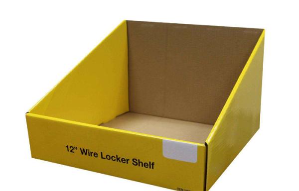 Buy Litho CMYK Custom Printed Display Boxes Clay Coated Paper Yellow at wholesale prices