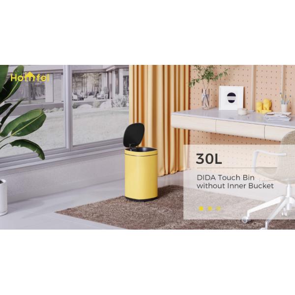 STANDING Touch Button Bin 30L/40L/50L Stainless Steel Office Trash Can Button Open OEM for Office Structure STANDING
