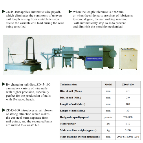 850pcs Min Automatic High Speed Nail Making Machine