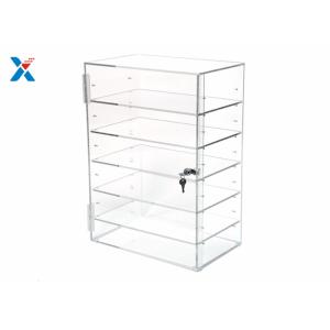 Rectangular Clear Acrylic Display Rack Locking Acrylic Display Case Adjustable